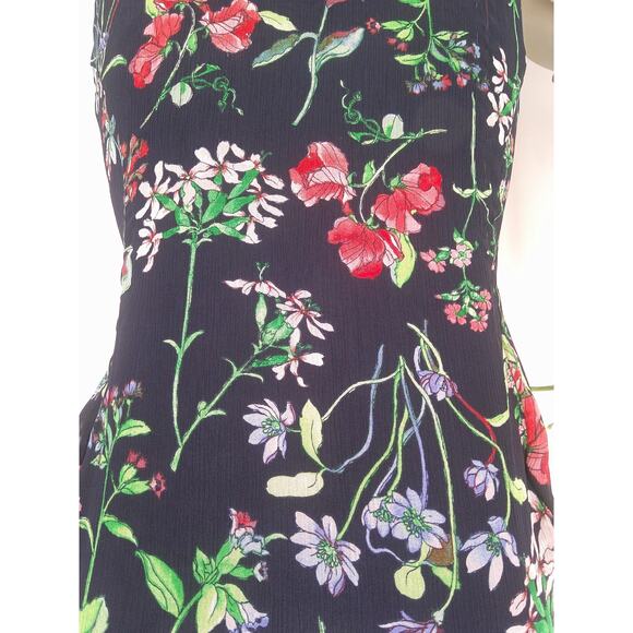 Tommy Hilfiger Womens Black Floral Sleeveless Midi Hi-Low A-Line Dress Size 14 - Picture 3 of 9